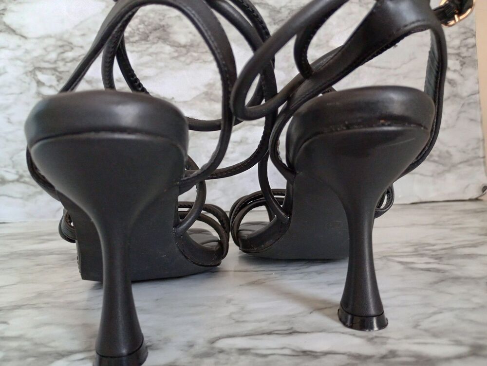 No Name Strappy Black Heel Sandals Shoes Size 7.5 - Picture 5 of 8